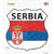Serbia Flag Novelty Highway Shield Sticker Decal