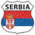 Serbia Flag Novelty Highway Shield Sticker Decal