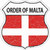 Order of Malta Flag Novelty Highway Shield Sticker Decal