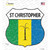 St Christopher Flag Novelty Highway Shield Sticker Decal