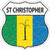St Christopher Flag Novelty Highway Shield Sticker Decal