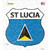 St Lucia Flag Novelty Highway Shield Sticker Decal