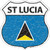 St Lucia Flag Novelty Highway Shield Sticker Decal