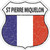 St Pierre Miquelon Flag Novelty Highway Shield Sticker Decal
