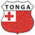 Tonga Flag Novelty Highway Shield Sticker Decal