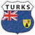 Turks Flag Novelty Highway Shield Sticker Decal