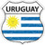 Uruguay Flag Novelty Highway Shield Sticker Decal