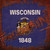 Wisconsin Rusty Stamped Novelty Square Sticker Decal