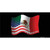 Mexican American Flag Novelty Sticker Decal