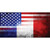 United States France Flag Fade Novelty Sticker Decal