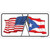 Puerto Rico Crossed US Flag Novelty Sticker Decal