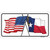 Texas Crossed US Flag Novelty Sticker Decal