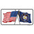 Utah Crossed US Flag Novelty Sticker Decal