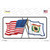 West Virginia Crossed US Flag Novelty Sticker Decal