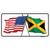 Jamaica Crossed US Flag Novelty Sticker Decal