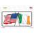 Ireland USA Crossed Flag Novelty Sticker Decal