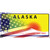 Alaska with American Flag Novelty Sticker Decal