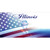 Illinois with American Flag Novelty Sticker Decal