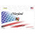 Maryland with American Flag Novelty Sticker Decal