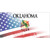 Oklahoma with American Flag Novelty Sticker Decal