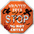 Haunted Area Stop Novelty Octagon Sticker Decal