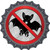 No Bats Novelty Bottle Cap Sticker Decal
