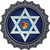 Hanukkah Star And Dreidel Novelty Bottle Cap Sticker Decal