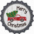Merry Christmas Tree Truck Novelty Bottle Cap Sticker Decal