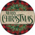 Merry Christmas Red Novelty Circle Sticker Decal