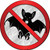 No Bats Novelty Circle Sticker Decal