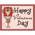 Happy Valentines Day Monkey Novelty Rectangle Sticker Decal