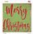 Merry Christmas Green Novelty Square Sticker Decal