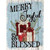 Merry Joyful Blessed Novelty Rectangle Sticker Decal