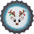 Blue Reindeer Face Novelty Bottle Cap Sticker Decal