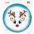 Blue Reindeer Face Novelty Circle Sticker Decal
