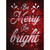 Merry and Bright Red Novelty Rectangle Sticker Decal