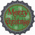 Merry Christmas Green Wood Novelty Bottle Cap Sticker Decal