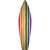 Rainbow Striped Novelty Surfboard Sticker Decal