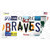 Braves Strip Art Novelty Tennessee Shape Sticker Decal