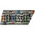 Tennessee Strip Art Novelty Corrugated Tennessee Shape Sticker Decal