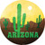 Arizona with Saguaro Novelty Circle Sticker Decal