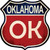 Oklahoma Novelty Highway Shield Sticker Decal