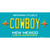 Cowboy New Mexico Teal Novelty Sticker Decal