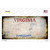 Virginia State Rusty Novelty Sticker Decal