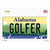 Golfer Alabama Novelty Sticker Decal