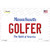Golfer Massachusetts Novelty Sticker Decal