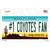 Number 1 Coyotes Fan Novelty Sticker Decal