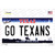 Go Texans Novelty Sticker Decal