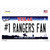 Number 1 Rangers Fan Novelty Sticker Decal