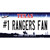 Number 1 Rangers Fan Novelty Sticker Decal